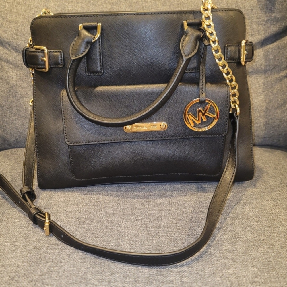 MICHAEL KORS GEORGIA  SAFFIANO LEATHER SATCHEL BAG